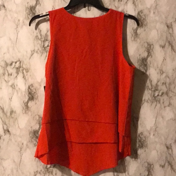 🛍FYLO orange sleeveless tiered shirt large NWT - Picture 2 of 2